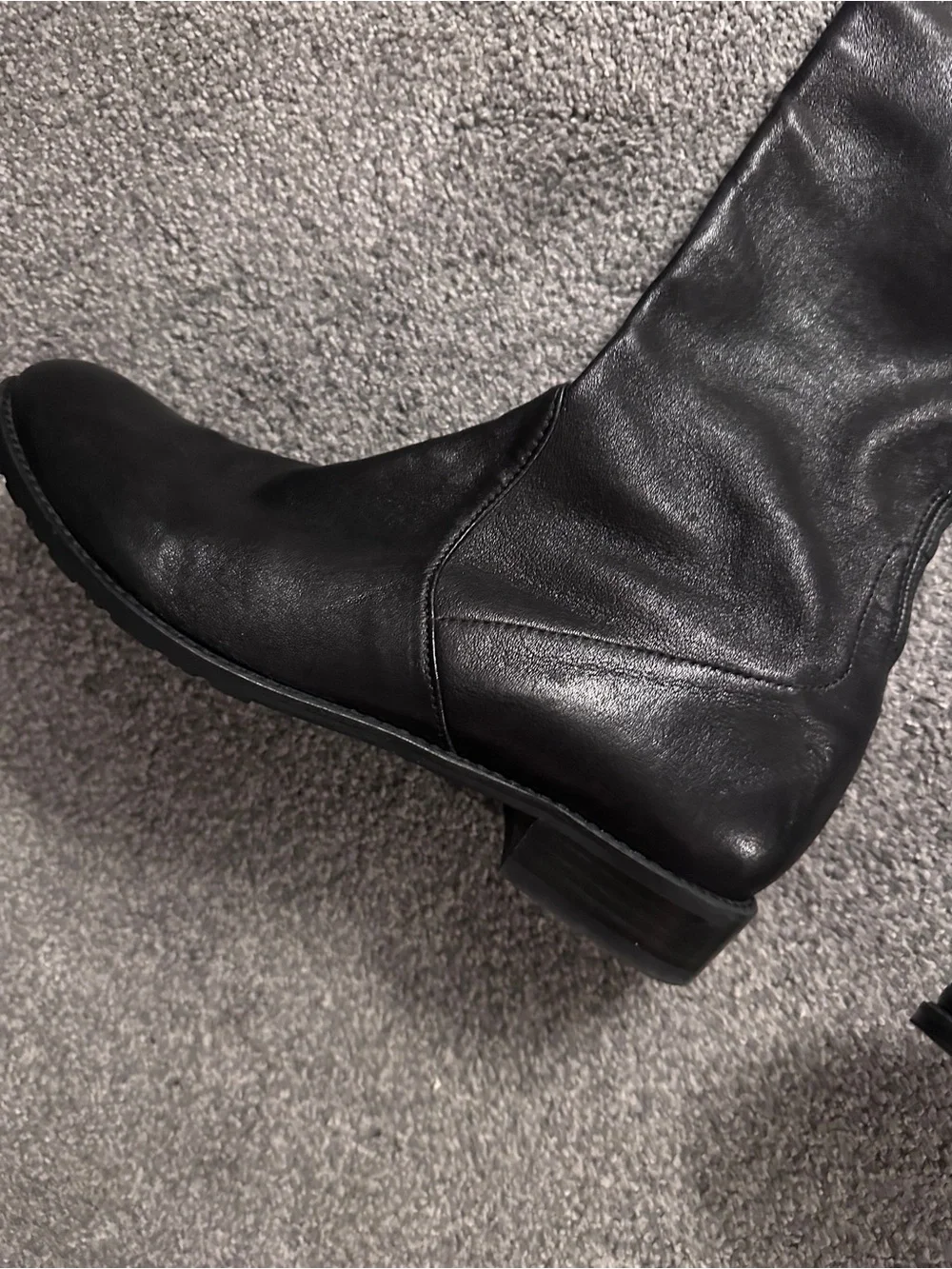 Stuart Weitzman Lowland Black Over-the-Knee Leather Boots